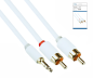 Preview: Audio Kabel 3,5mm Klinken St. auf 2x Cinch St., DINIC Monaco Range, weiß, DINIC Box mit Euroloch, 2m